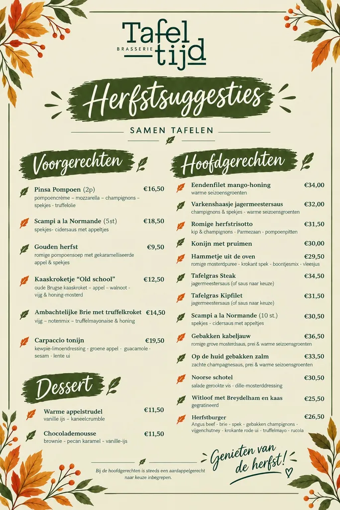 Suggesties van het seizoen